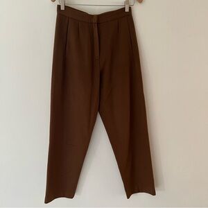 Marlota Pants Cashmere Wool Trousers Brown Cognac Size 6 Quiet Luxury Old Money